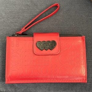 XOXO Embossed Red Wristlet Clutch